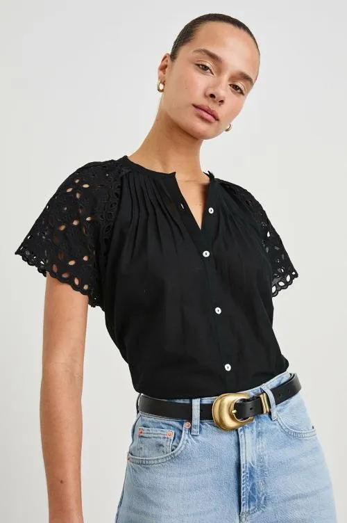 Women Rails Tops Cerise Shirt Black Women Rails Tops Cerise Shirt Black