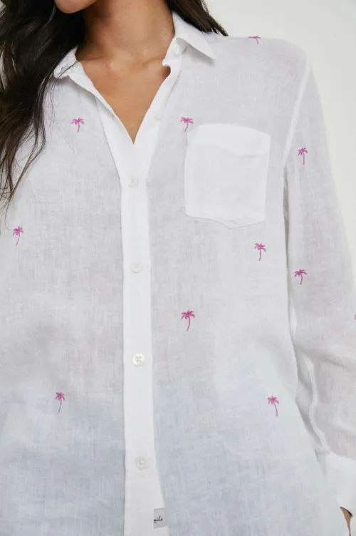 Women Rails Tops Charli Shirt Fuchsia Embroidered Palms