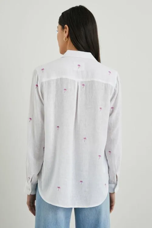 Women Rails Tops Charli Shirt Fuchsia Embroidered Palms