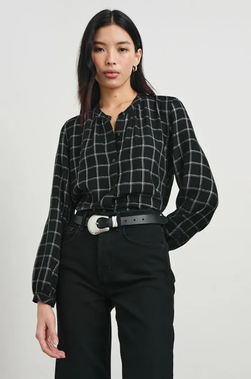 Women Rails Tops Eloise Shirt Silver Charcoal Onyx