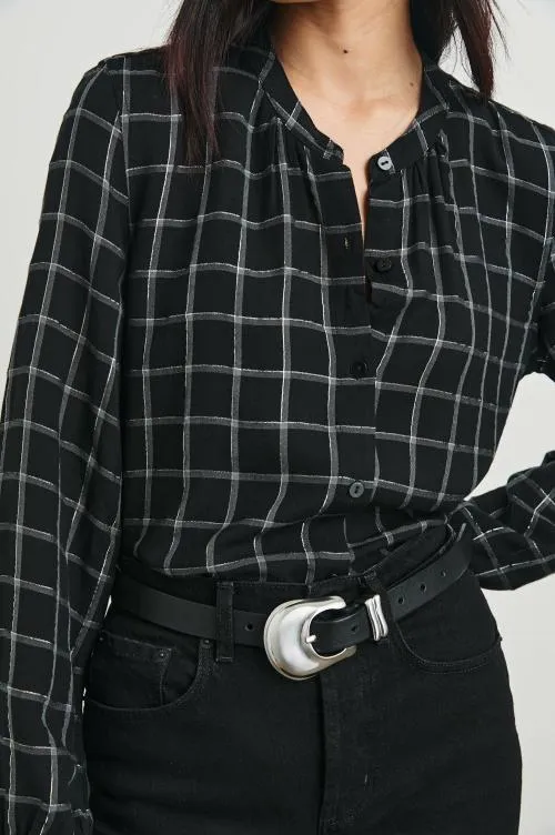 Women Rails Tops Eloise Shirt Silver Charcoal Onyx Women Rails Tops Eloise Shirt Silver Charcoal Onyx