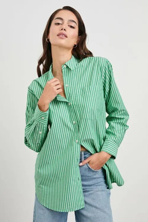 Women Rails Tops Elsa Shirt Kelly White Stripe