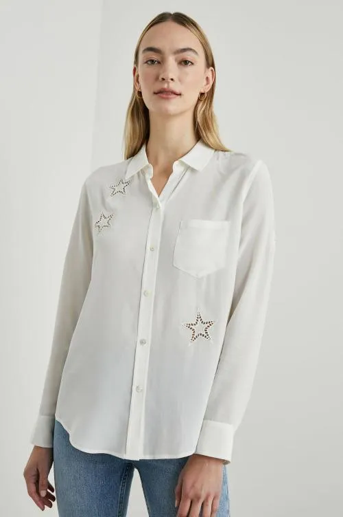 Women Rails Tops Kate Shirt Ivory Eyelet Stars