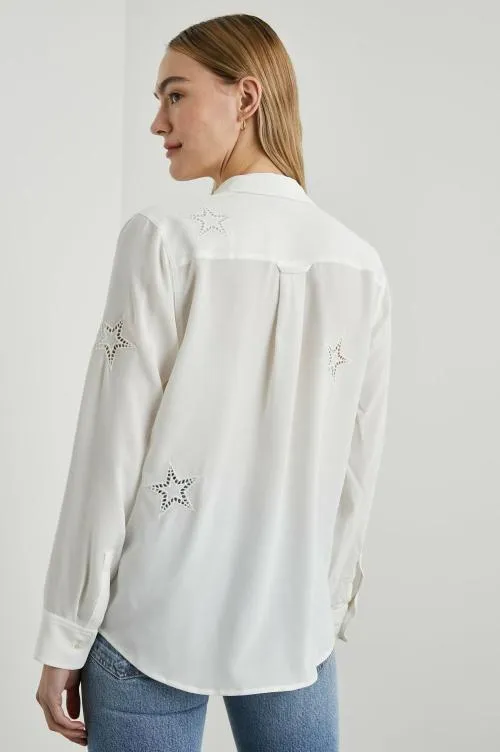 Women Rails Tops Kate Shirt Ivory Eyelet Stars Women Rails Tops Kate Shirt Ivory Eyelet Stars