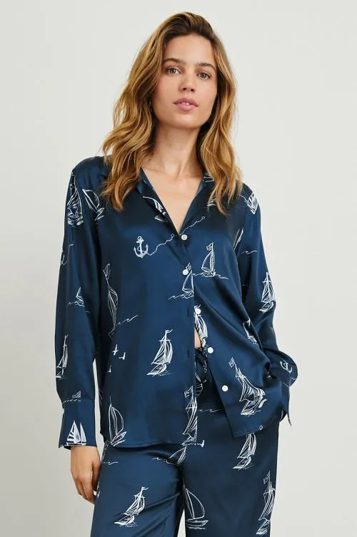Women Rails Tops Ledger Shirt Sailboats