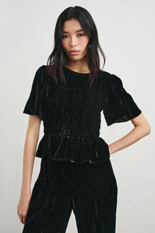 Women Rails Tops Rosie Top Black Velvet