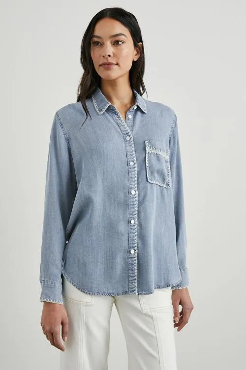 Women Rails Tops Saya Shirt Medium Cloud Wash