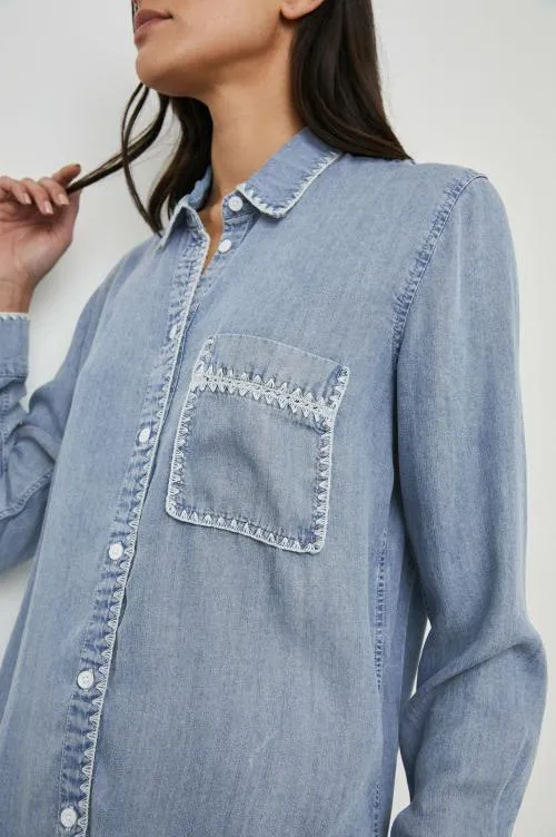 Women Rails Tops Saya Shirt Medium Cloud Wash Women Rails Tops Saya Shirt Medium Cloud Wash