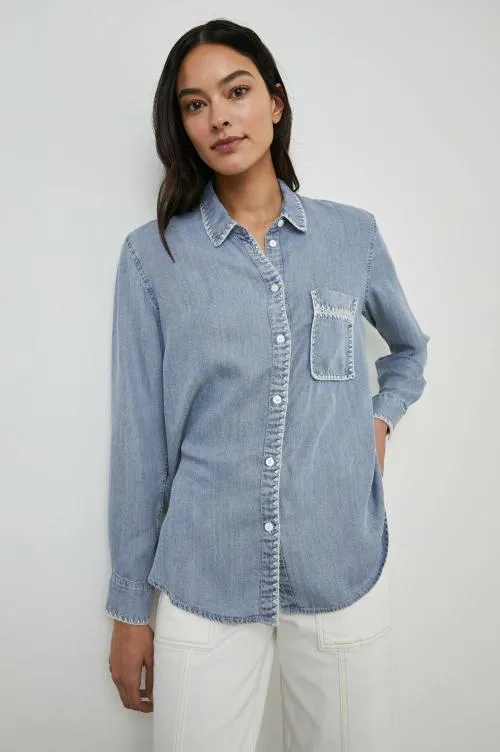 Women Rails Tops Saya Shirt Medium Cloud Wash Women Rails Tops Saya Shirt Medium Cloud Wash