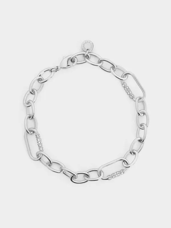 Women Reagan Crystal ChainLink Bracelet 8211 Silver CHARLES and KEITH Bracelets