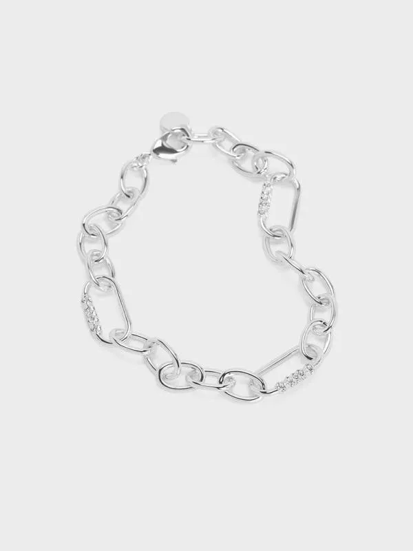 Women Reagan Crystal ChainLink Bracelet 8211 Silver CHARLES and KEITH Bracelets