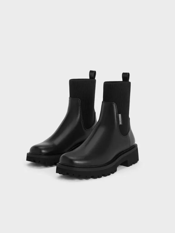 Women Remy RidgeSole Chelsea Boots 8211 Black CHARLES and KEITH Boots