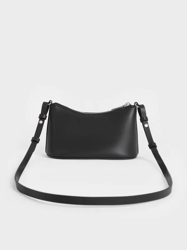 Women Robyn Elongated ChainHandle Bag 8211 Noir CHARLES and KEITH Crossbody Bags