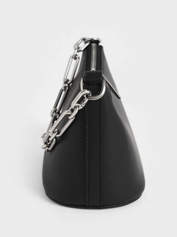 Women Robyn Elongated ChainHandle Bag 8211 Noir CHARLES and KEITH Crossbody Bags