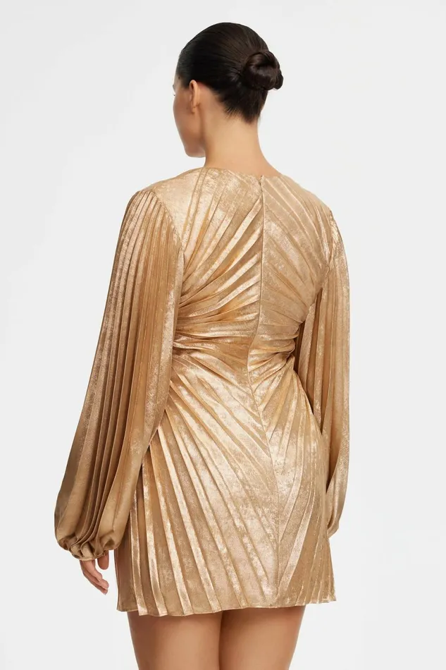 Women ROTHBURY MINI DRESS Caramel Metallic Acler Sale