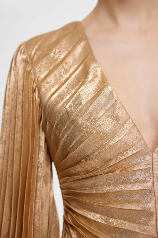 Women ROTHBURY MINI DRESS Caramel Metallic Acler Sale