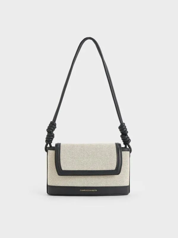 Women Sabine Canvas KnottedStrap Bag 8211 Black CHARLES and KEITH Shoulder Bags Women Sabine Canvas KnottedStrap Bag 8211 Black CHARLES and KEITH Shoulder Bags