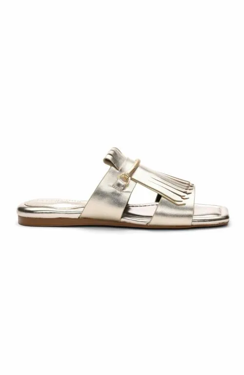 Women Sandals Liverpool Los Angeles Dana Point Kiltie Flat Sandal Lt Gold