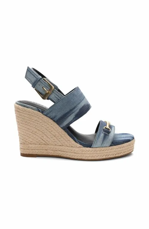 Women Sandals Liverpool Los Angeles Hinkley 2 Strap Wedge Sandal Blue Multi