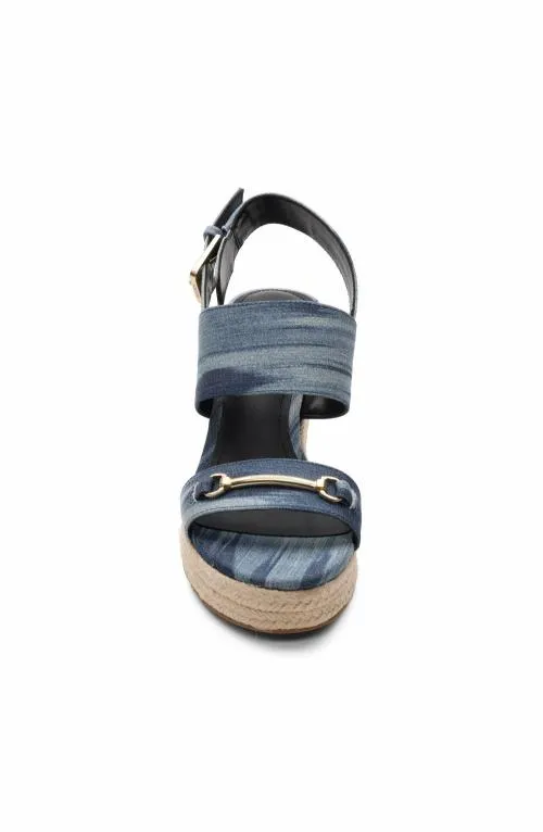 Women Sandals Liverpool Los Angeles Hinkley 2 Strap Wedge Sandal Blue Multi