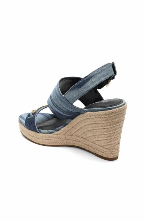 Women Sandals Liverpool Los Angeles Hinkley 2 Strap Wedge Sandal Blue Multi
