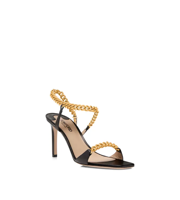 Women Sandals Tom Ford Shiny Leather Zenith Sandal Black Women Sandals Tom Ford Shiny Leather Zenith Sandal Black