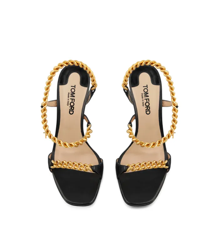 Women Sandals Tom Ford Shiny Leather Zenith Sandal Black Women Sandals Tom Ford Shiny Leather Zenith Sandal Black