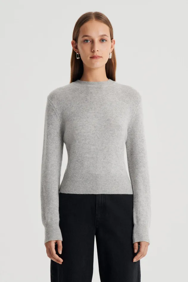 Women Scanlan Theodore CASHMERE CREW SWEATER LIGHTGREYMELANGE Sweaters Women Scanlan Theodore CASHMERE CREW SWEATER LIGHTGREYMELANGE Sweaters