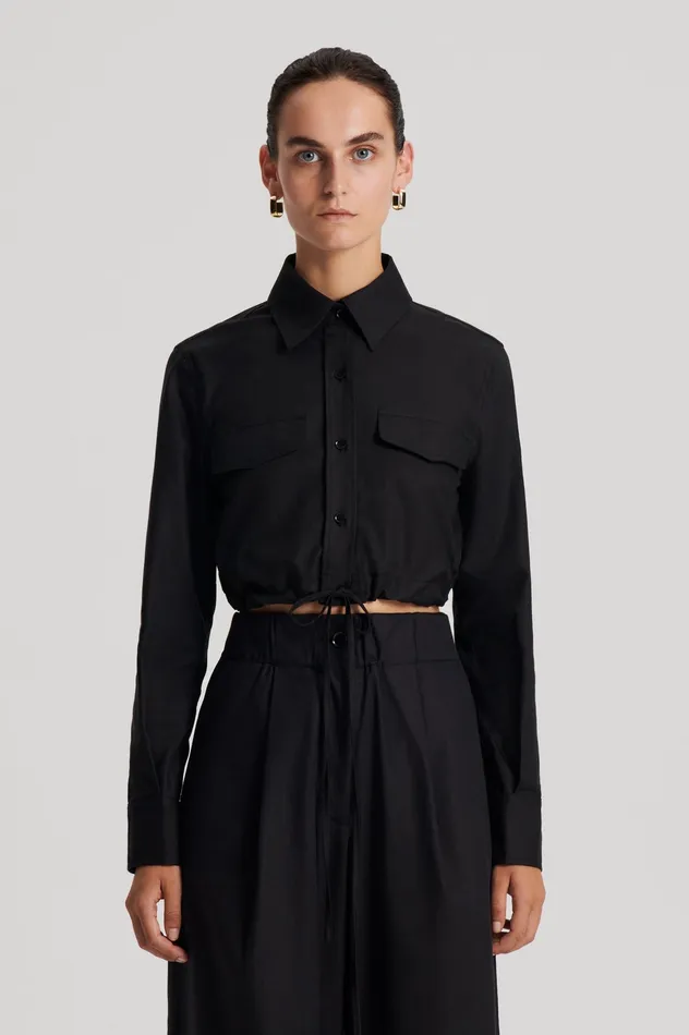 Women Scanlan Theodore CROP CARGO SHIRT BLACK Shirts