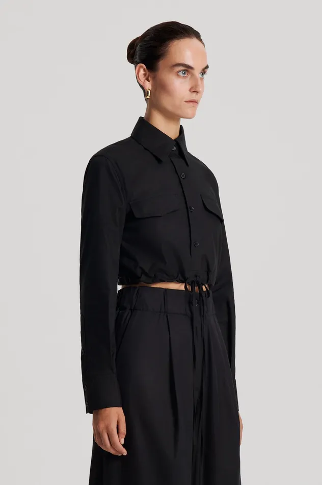 Women Scanlan Theodore CROP CARGO SHIRT BLACK Shirts