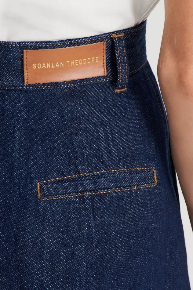 Women Scanlan Theodore DENIM MINI SKIRT INDIGO Denim Women Scanlan Theodore DENIM MINI SKIRT INDIGO Denim
