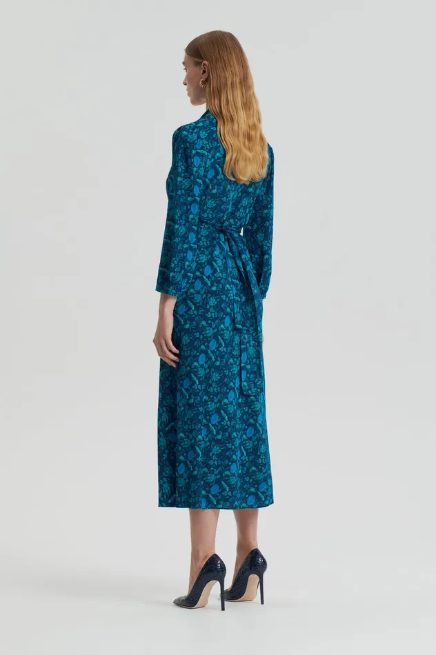 Women Scanlan Theodore SILK BOTANICAL DRESS NAVY Dresses
