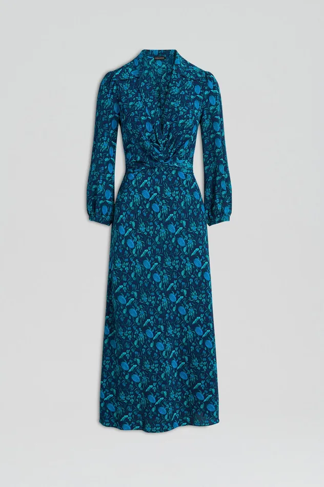 Women Scanlan Theodore SILK BOTANICAL DRESS NAVY Dresses