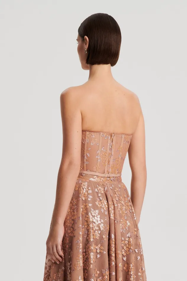 Women Scanlan Theodore TINSEL FLORAL BUSTIER SPICE Tops Women Scanlan Theodore TINSEL FLORAL BUSTIER SPICE Tops