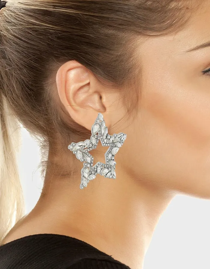 Women SHINE BRIGHT OPEN STAR STUDS RHINESTONE Betsey Johnson Women SHINE BRIGHT OPEN STAR STUDS RHINESTONE Betsey Johnson