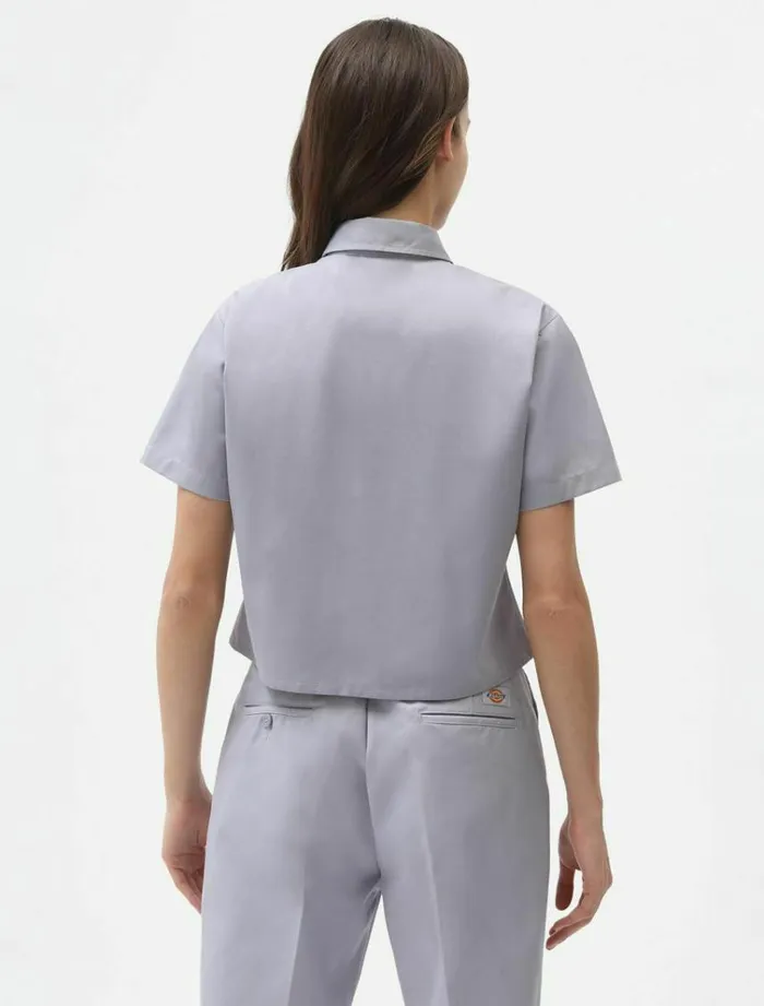 Women Shirts Dickies Cropped Work Shirt Lilac Gray