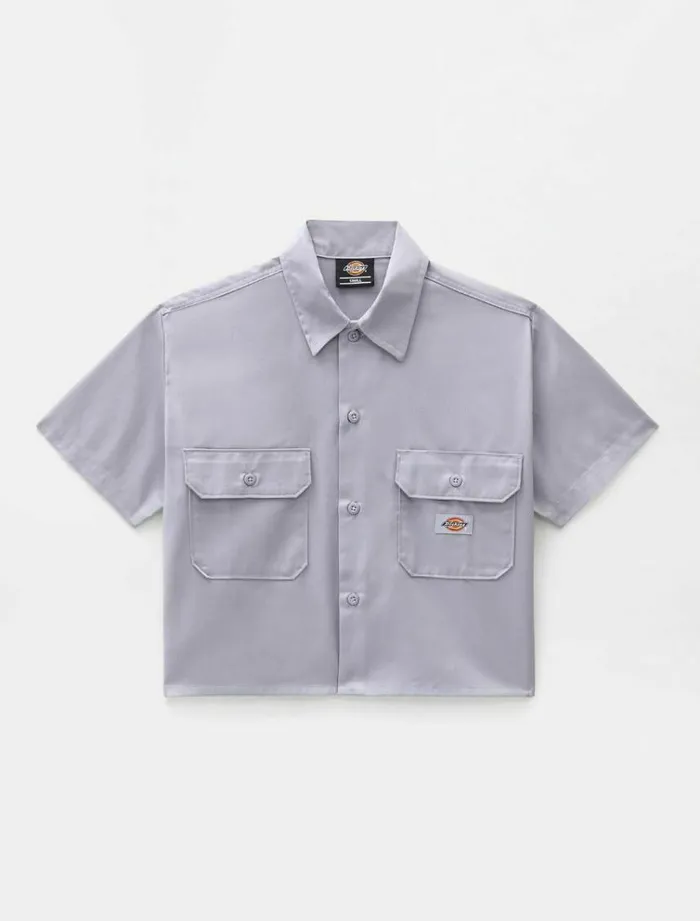 Women Shirts Dickies Cropped Work Shirt Lilac Gray