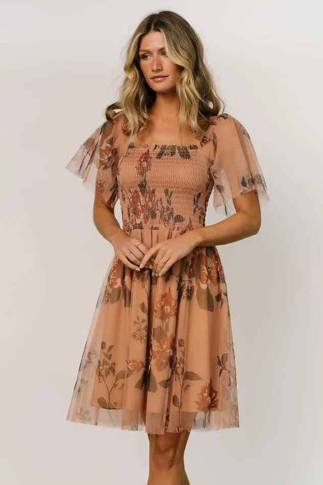 Women Short Dresses Baltic Born Tivoli Tulle Short Dress Copper Floral Women Short Dresses Baltic Born Tivoli Tulle Short Dress Copper Floral
