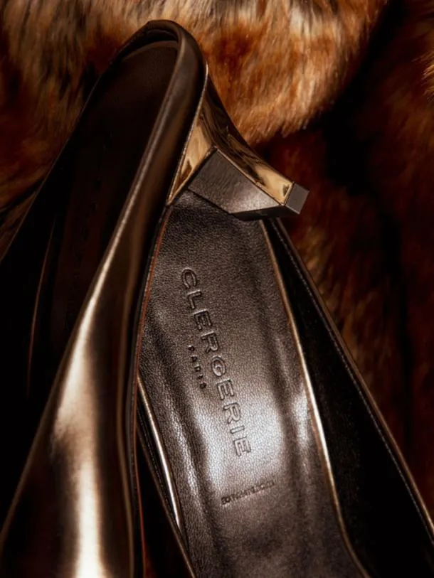 Women SIA Gloss Metallic Gobi Clergerie Mules
