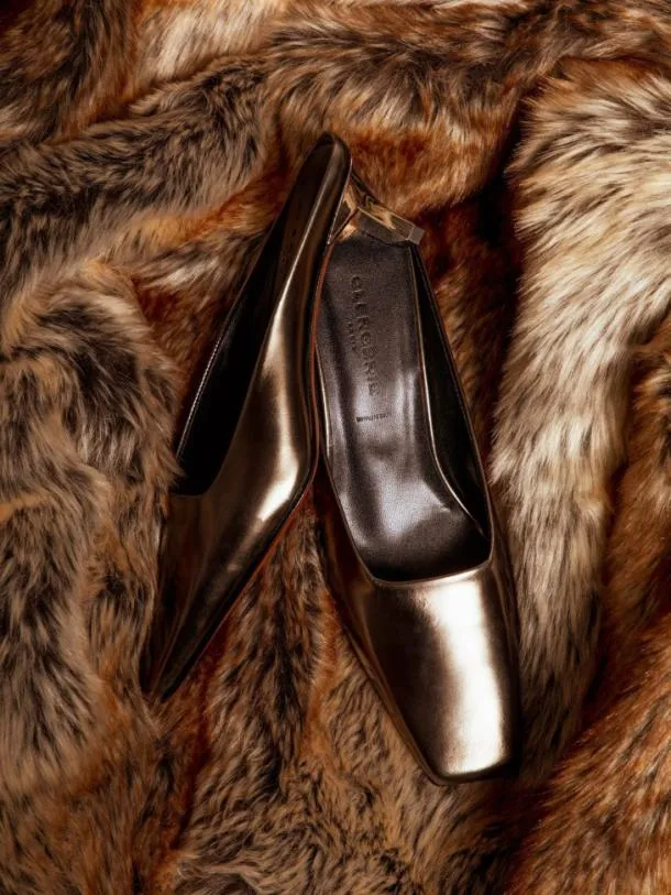 Women SIA Gloss Metallic Gobi Clergerie Mules