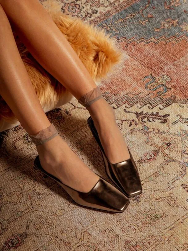 Women SIA Gloss Metallic Gobi Clergerie Mules