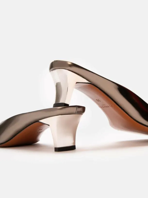 Women SIA Gloss Metallic Gobi Clergerie Mules