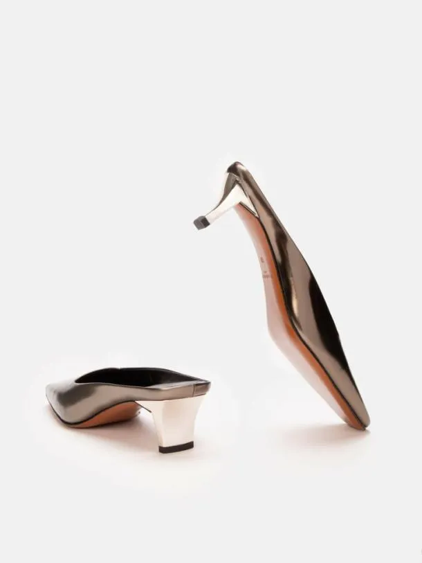Women SIA Gloss Metallic Gobi Clergerie Mules