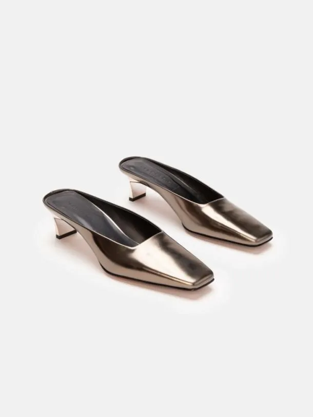 Women SIA Gloss Metallic Gobi Clergerie Mules