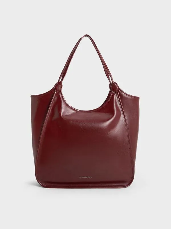 Women Sianna CrinkleEffect Slouchy Tote Bag 8211 Burgundy CHARLES and KEITH Slouchy Bags Women Sianna CrinkleEffect Slouchy Tote Bag 8211 Burgundy CHARLES and KEITH Slouchy Bags