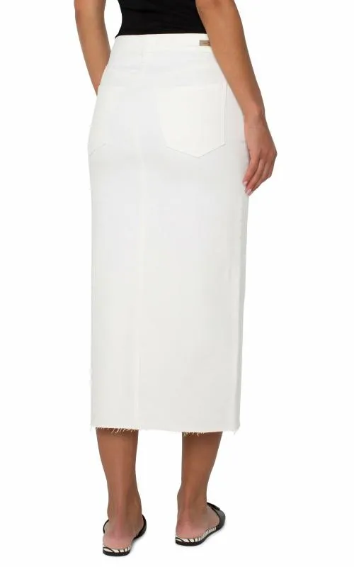 Women Skirts Liverpool Los Angeles Maxi Skirt With Front Slit Bone White