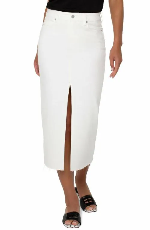 Women Skirts Liverpool Los Angeles Maxi Skirt With Front Slit Bone White