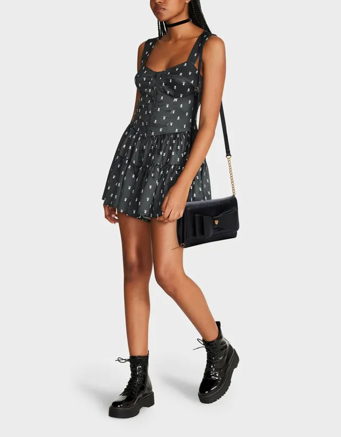 Women SKULLICIOUS WALLET WITH CHAIN BLACK Betsey Johnson Women SKULLICIOUS WALLET WITH CHAIN BLACK Betsey Johnson