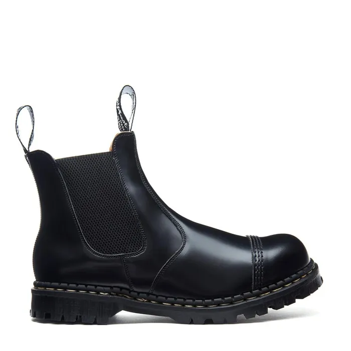 Women Solovair Dealer Boots Black HiShine Steel Toe Capped Dealer Boot