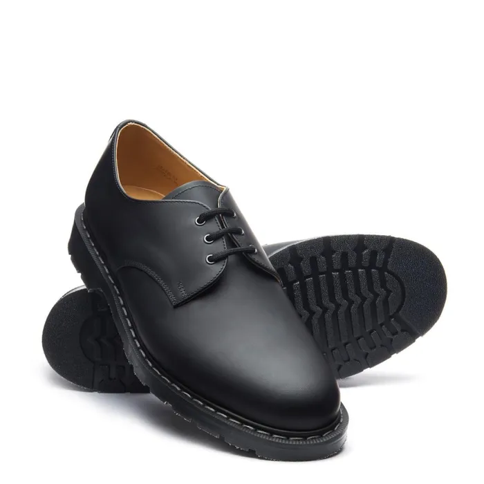 Women Solovair Gibson Shoes Black Matte 3 Eye Gibson Shoe